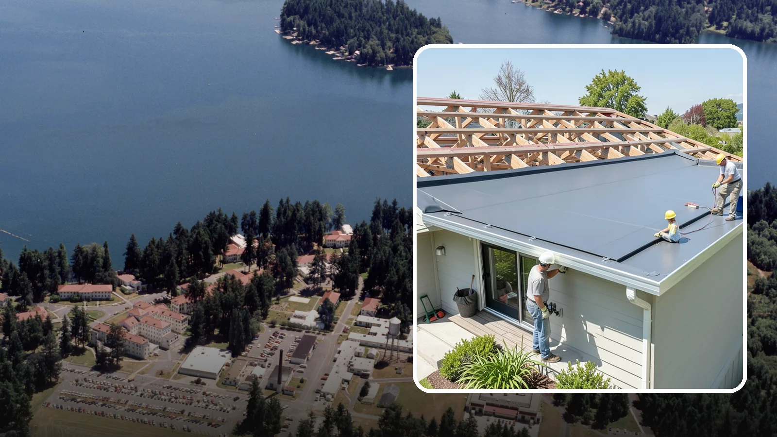 Membrane Roof Installation in Lakewood, Pierce County, WA - A seamless single-ply membrane roof engineered for watertight performance on flat and low-slope surfaces.
