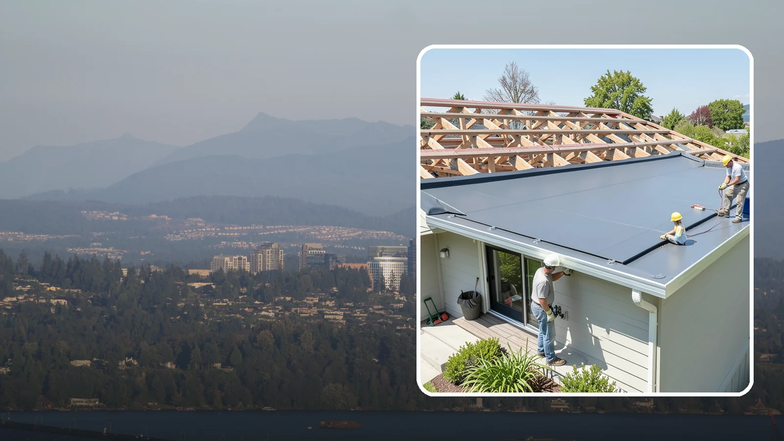 Membrane Roof Installation in Medina, King County, WA - A seamless single-ply membrane roof engineered for watertight performance on flat and low-slope surfaces.