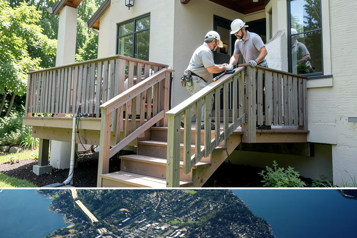 Membrane Roof Installation in Mercer Island, King County, WA - Mild, dry summer weather is best for membrane adhesion and clean welded seams.