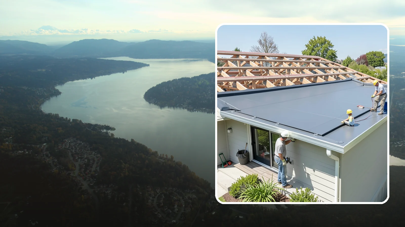 Membrane Roof Installation in Sammamish, King County, WA - A seamless single-ply membrane roof engineered for watertight performance on flat and low-slope surfaces.
