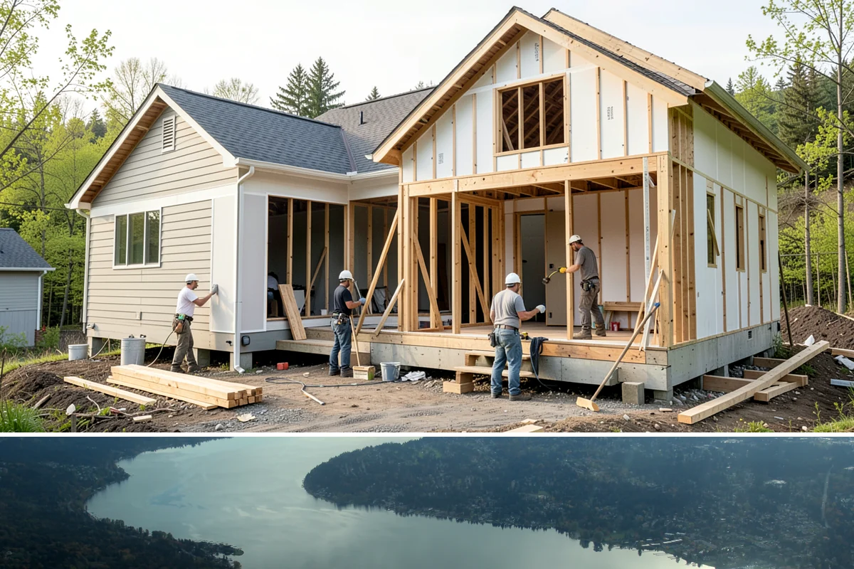 Membrane Roof Installation in Sammamish, King County, WA - Mild, dry summer weather is best for membrane adhesion and clean welded seams.