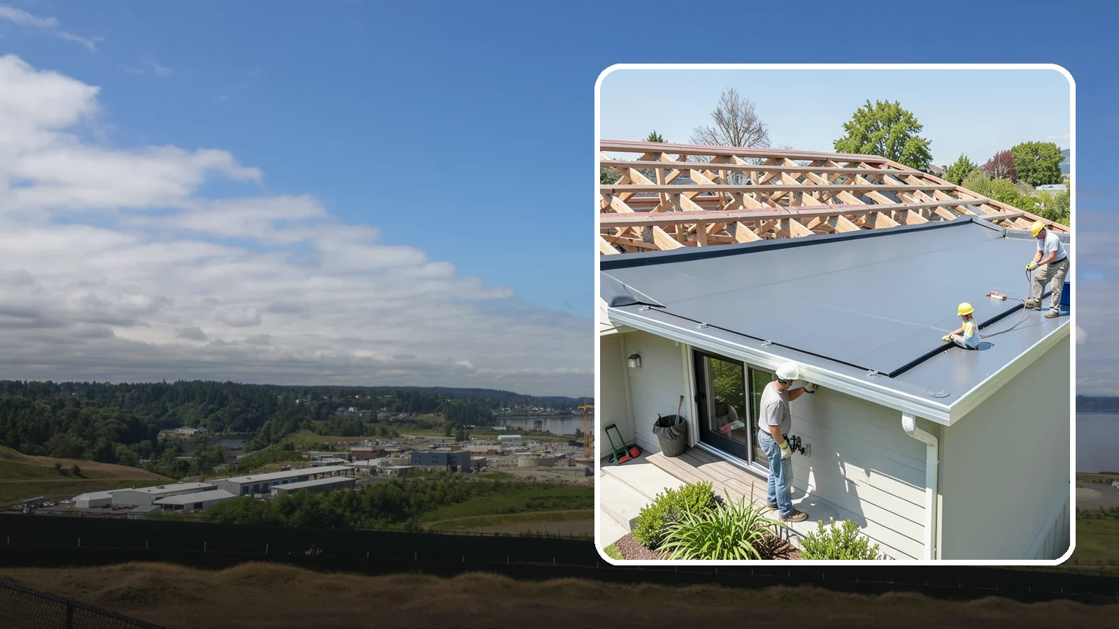 Membrane Roof Installation in University Place, Pierce County, WA - A seamless single-ply membrane roof engineered for watertight performance on flat and low-slope surfaces.