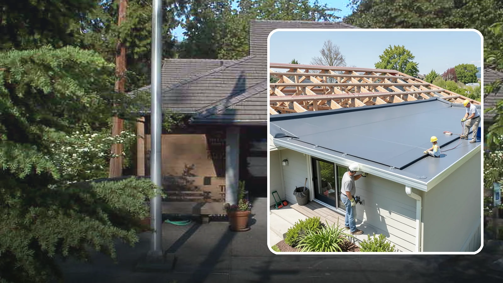 Membrane Roof Installation in Yarrow Point, King County, WA - A seamless single-ply membrane roof engineered for watertight performance on flat and low-slope surfaces.