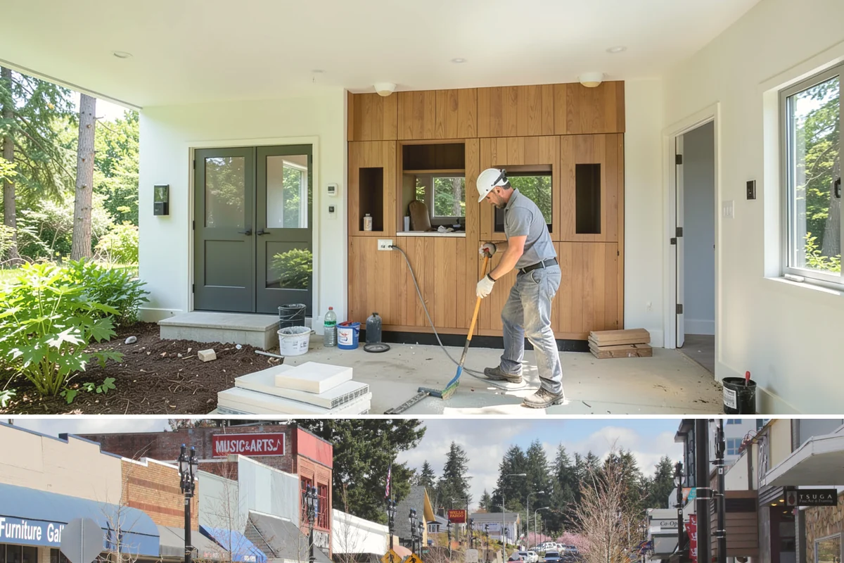 Millwork Installation in Bothell, King County, WA - Millwork is built and installed indoors on schedule any time of year, a productive use of the wet Western Washington months.