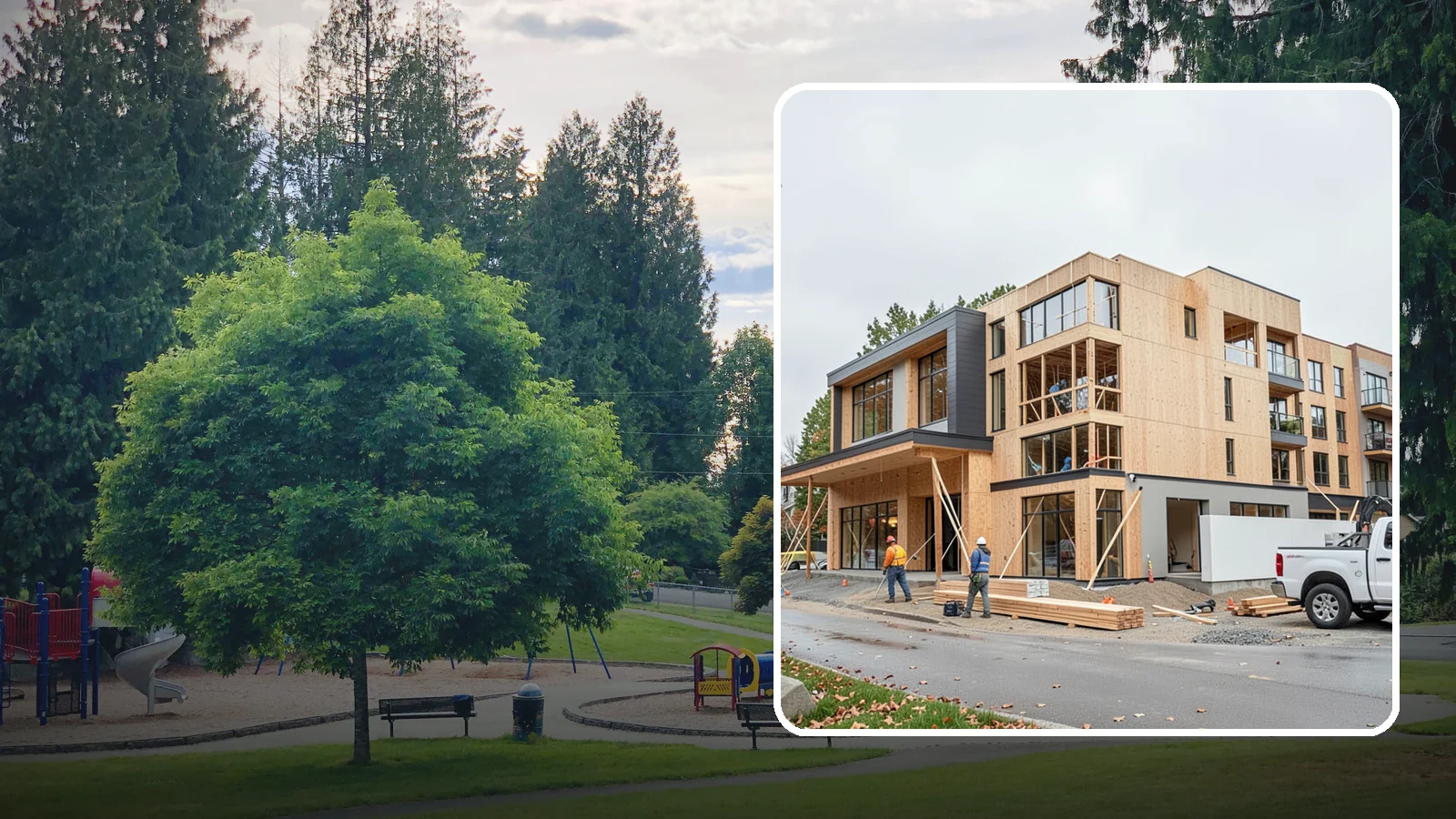 Mixed-Use Construction in Bonney Lake, Pierce County, WA - Ground-up buildings that combine ground-floor commercial with residential units above.