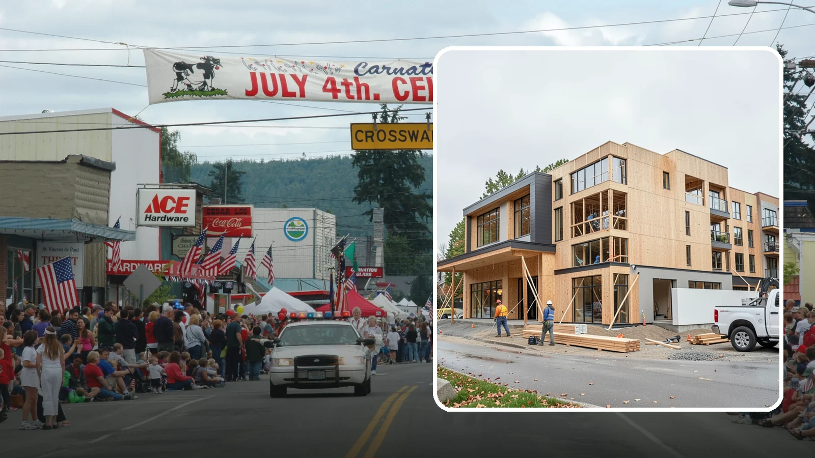 Mixed-Use Construction in Carnation, King County, WA - Ground-up buildings that combine ground-floor commercial with residential units above.