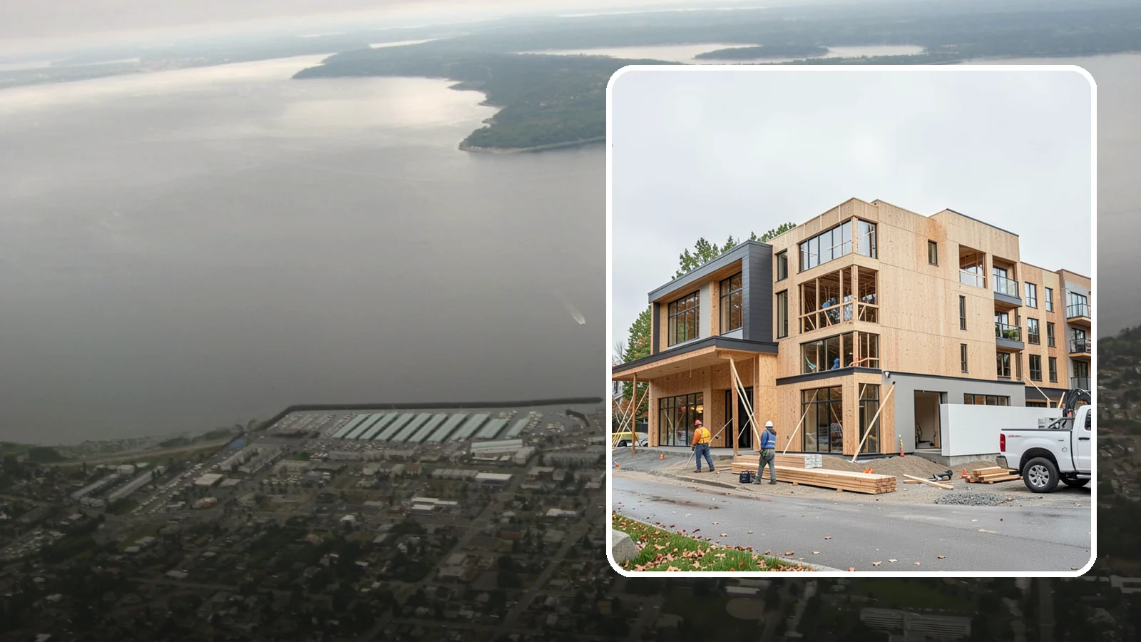 Mixed-Use Construction in Des Moines, King County, WA - Ground-up buildings that combine ground-floor commercial with residential units above.