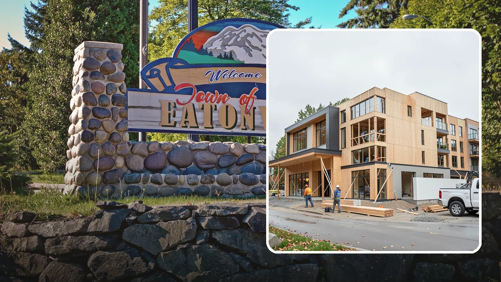 Mixed-Use Construction in Eatonville, Pierce County, WA - Ground-up buildings that combine ground-floor commercial with residential units above.