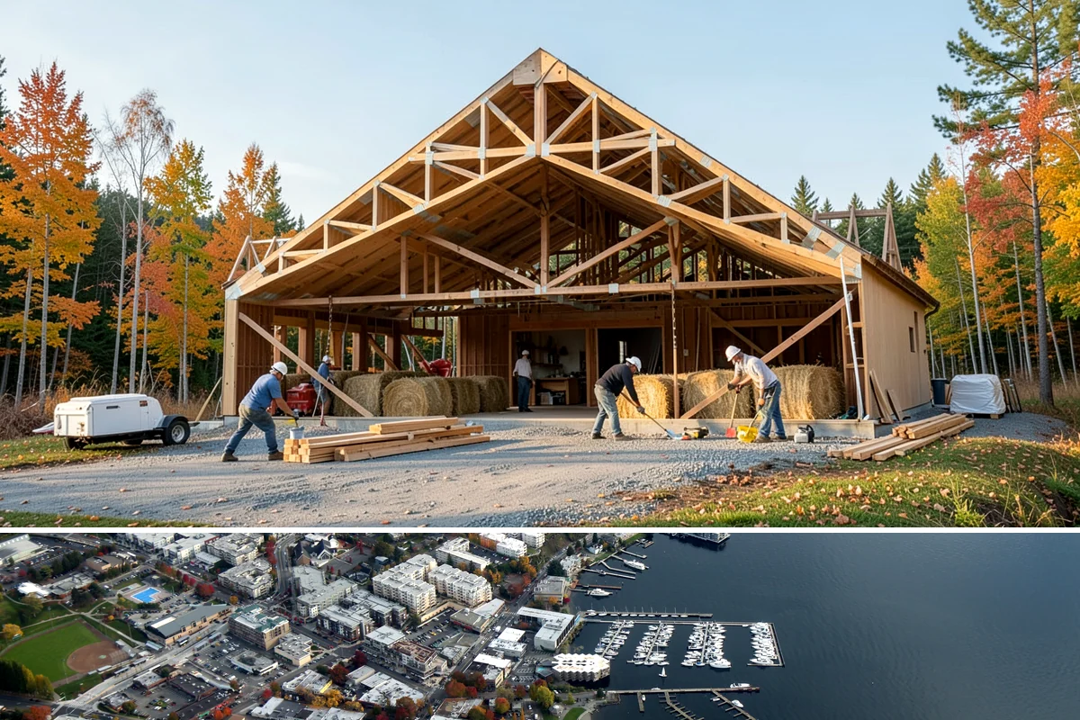 Mixed-Use Construction in Kirkland, King County, WA - We stage foundation and framing through summer so the structure is dried-in before the wet season sets in.