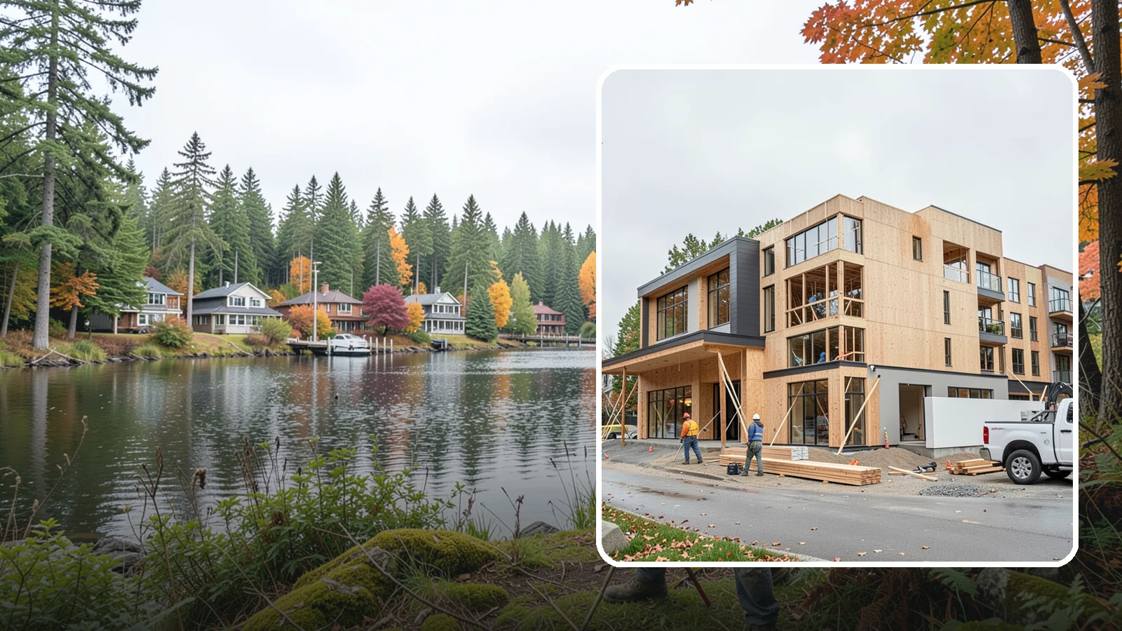 Mixed-Use Construction in La Conner, Skagit County, WA - Ground-up buildings that combine ground-floor commercial with residential units above.