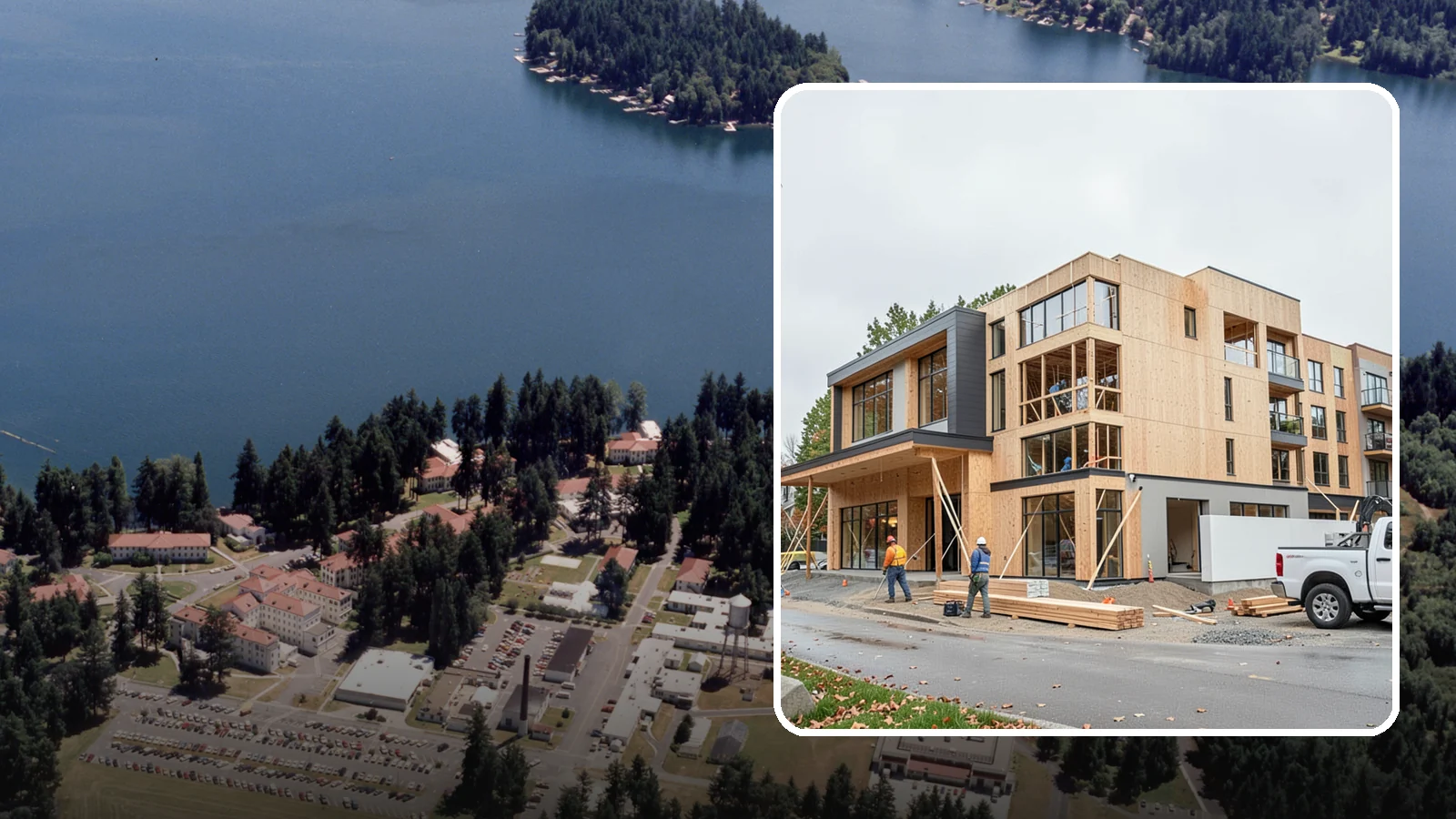 Mixed-Use Construction in Lakewood, Pierce County, WA - Ground-up buildings that combine ground-floor commercial with residential units above.