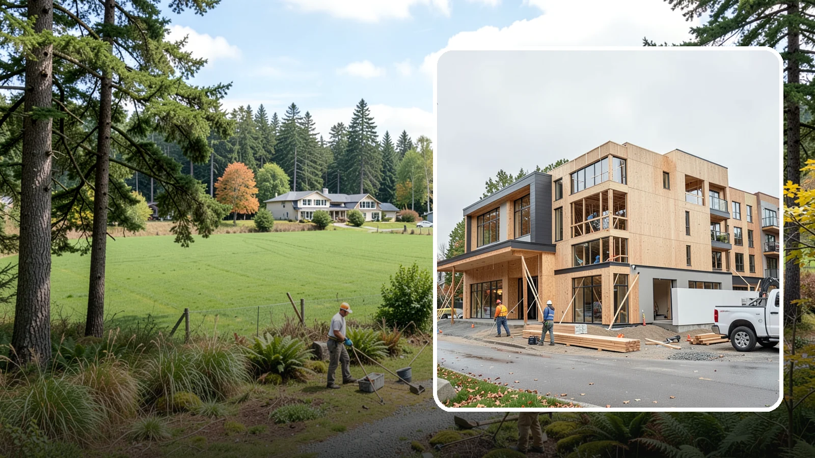 Mixed-Use Construction in Lyman, Skagit County, WA - Ground-up buildings that combine ground-floor commercial with residential units above.