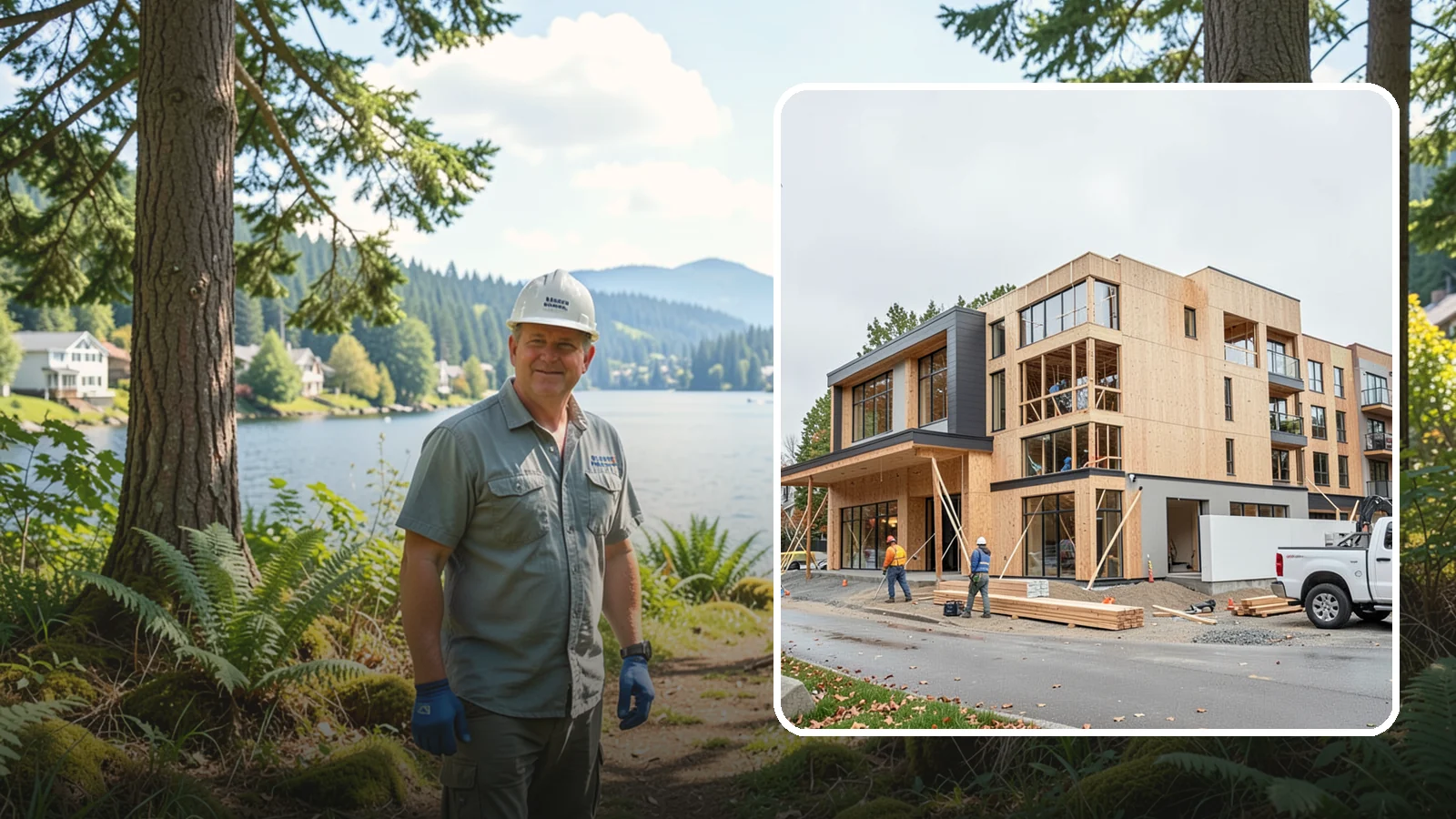 Mixed-Use Construction in Milton, King County, WA - Ground-up buildings that combine ground-floor commercial with residential units above.