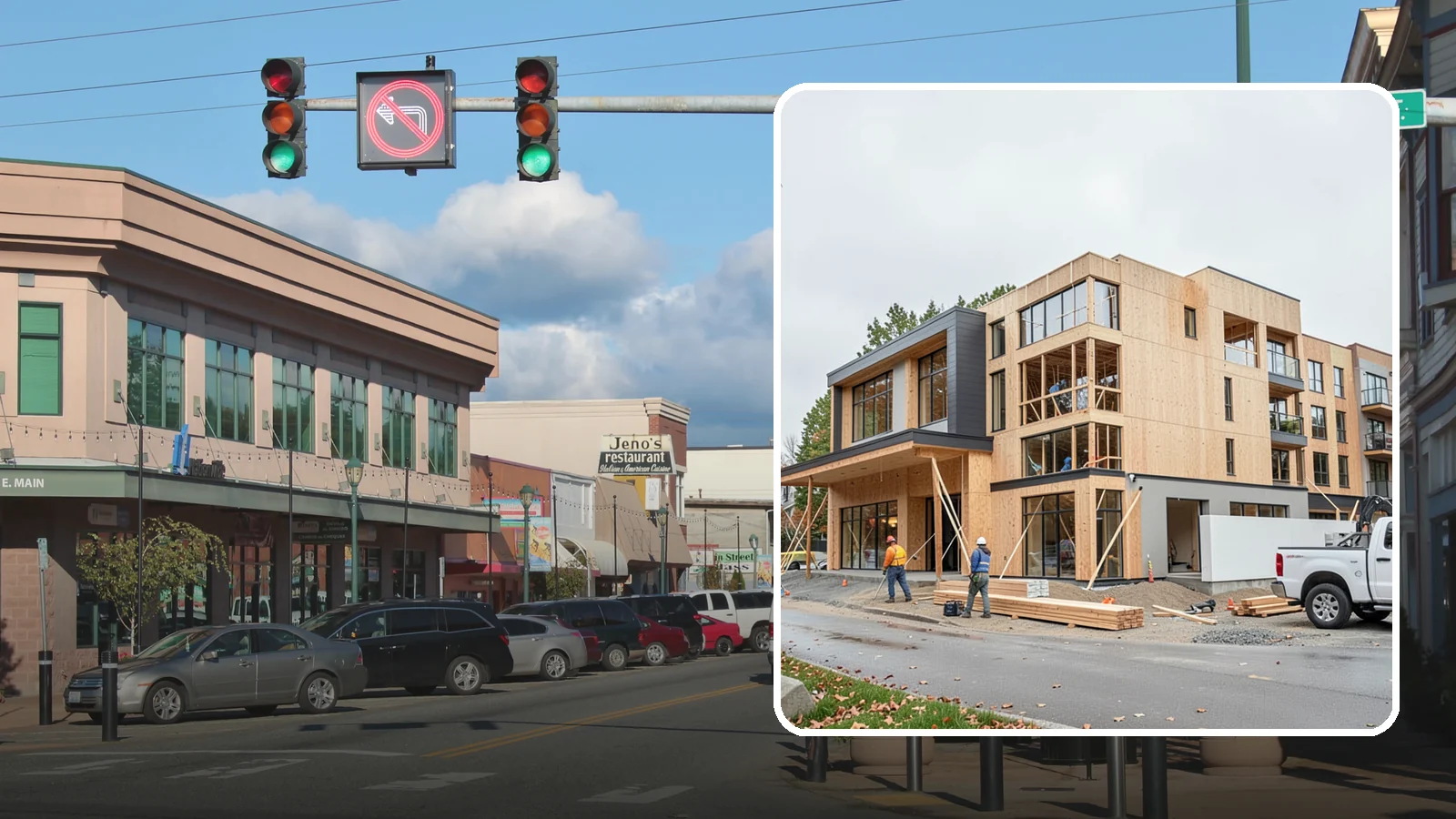 Mixed-Use Construction in Monroe, Snohomish County, WA - Ground-up buildings that combine ground-floor commercial with residential units above.