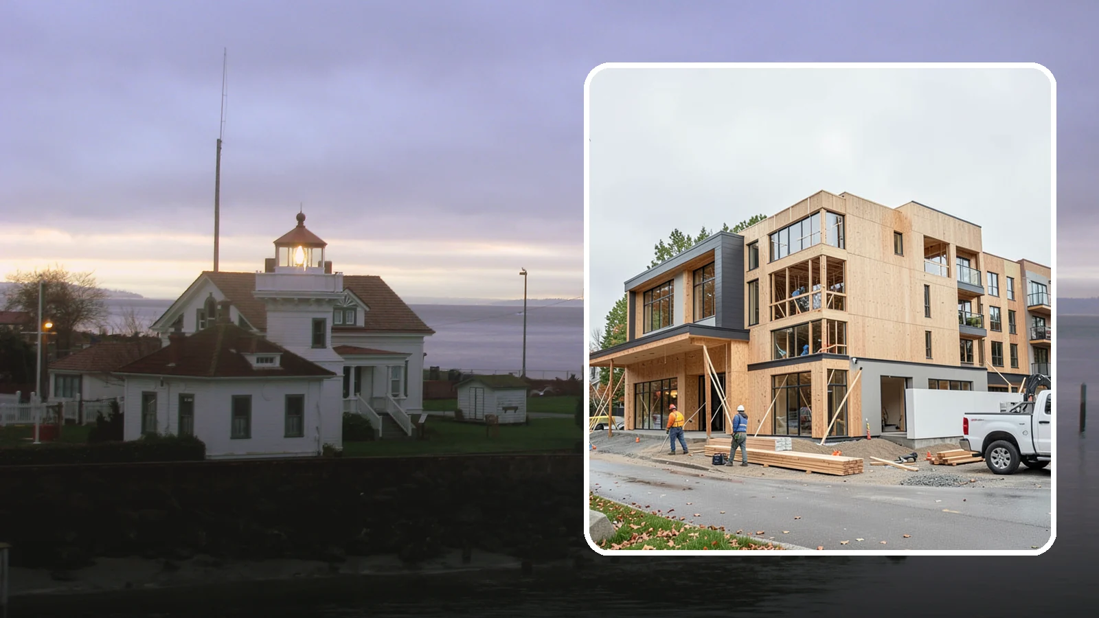 Mixed-Use Construction in Mukilteo, Snohomish County, WA - Ground-up buildings that combine ground-floor commercial with residential units above.