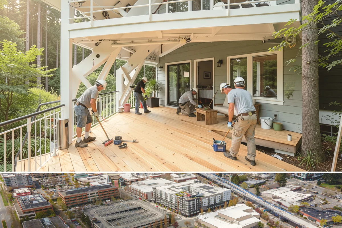 Mixed-Use Construction in Redmond, King County, WA - We stage foundation and framing through summer so the structure is dried-in before the wet season sets in.