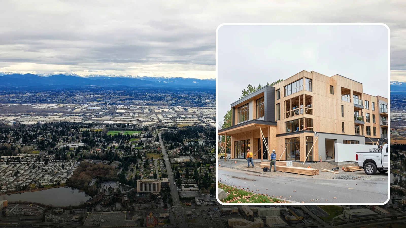 Mixed-Use Construction in SeaTac, King County, WA - Ground-up buildings that combine ground-floor commercial with residential units above.