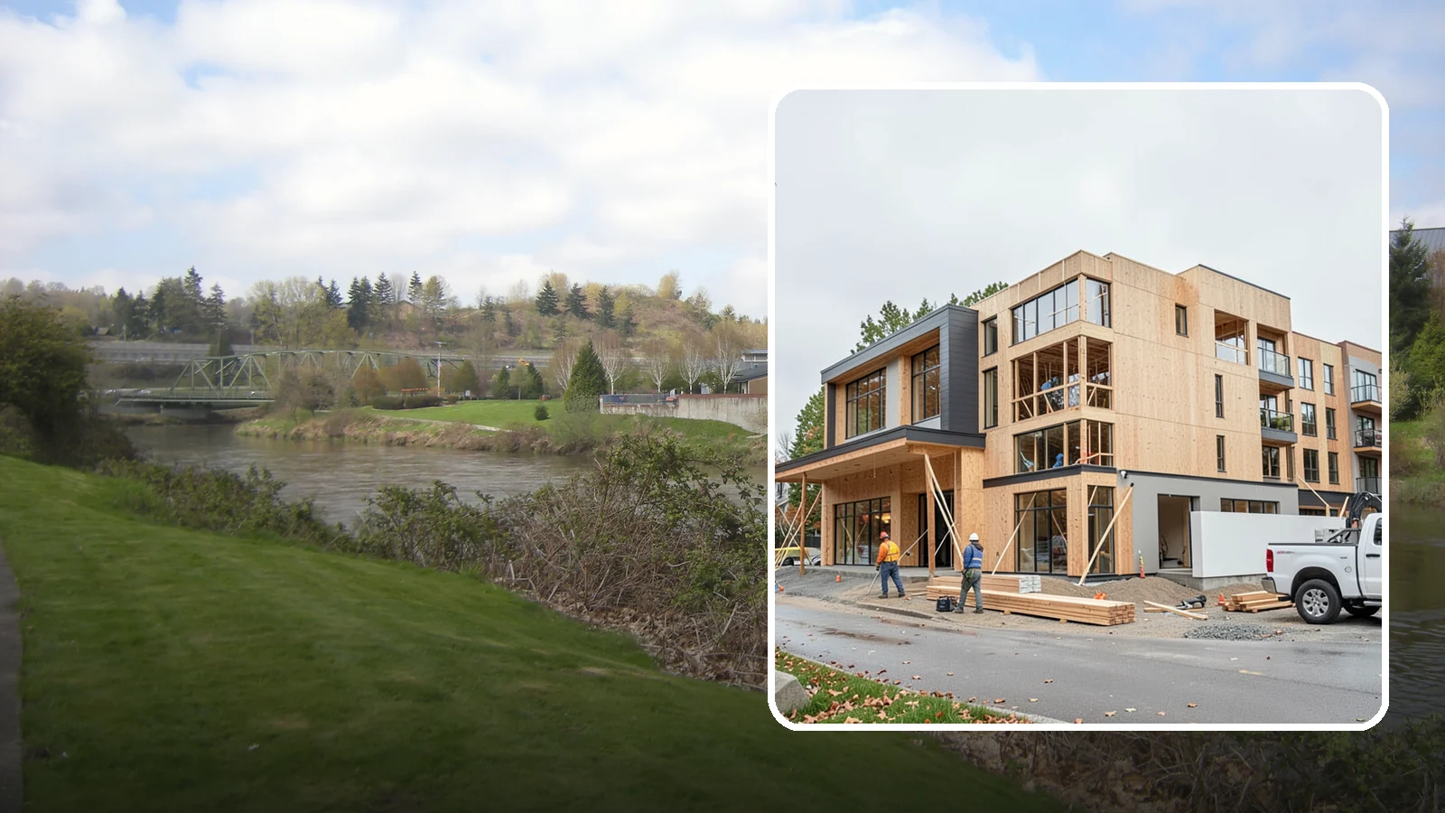 Mixed-Use Construction in Tukwila, King County, WA - Ground-up buildings that combine ground-floor commercial with residential units above.