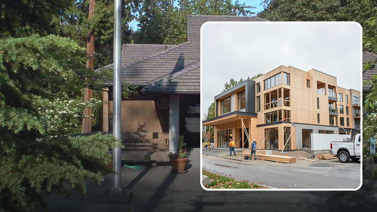 Mixed-Use Construction in Yarrow Point, King County, WA - Ground-up buildings that combine ground-floor commercial with residential units above.