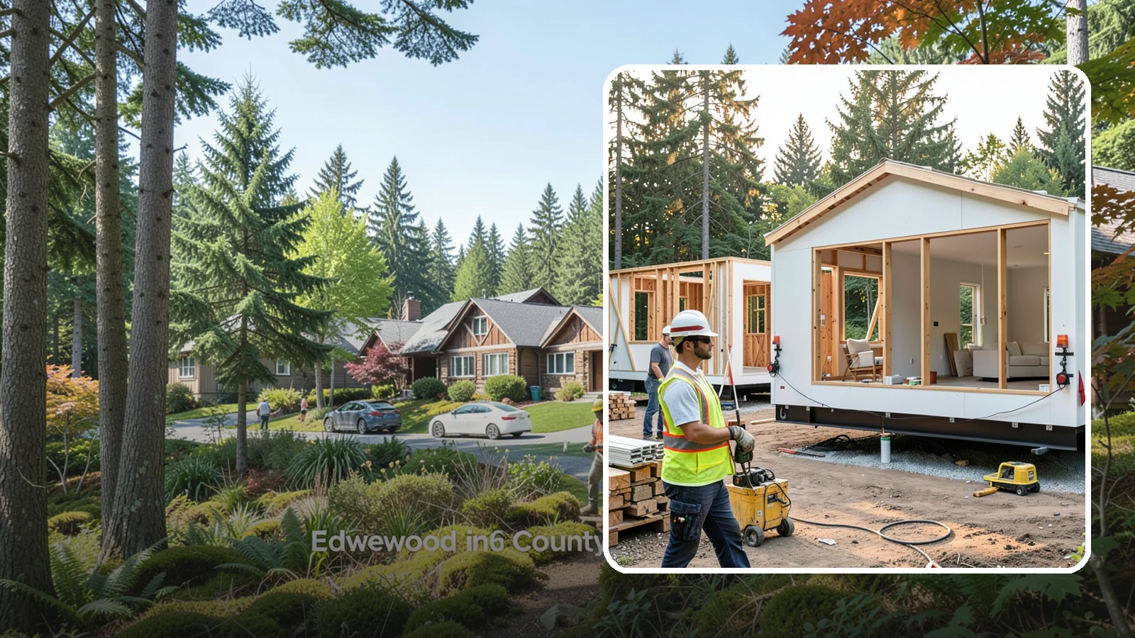 Modular Home Construction in Edgewood, Pierce County, WA - Factory-built home modules delivered and assembled on your Western Washington site.