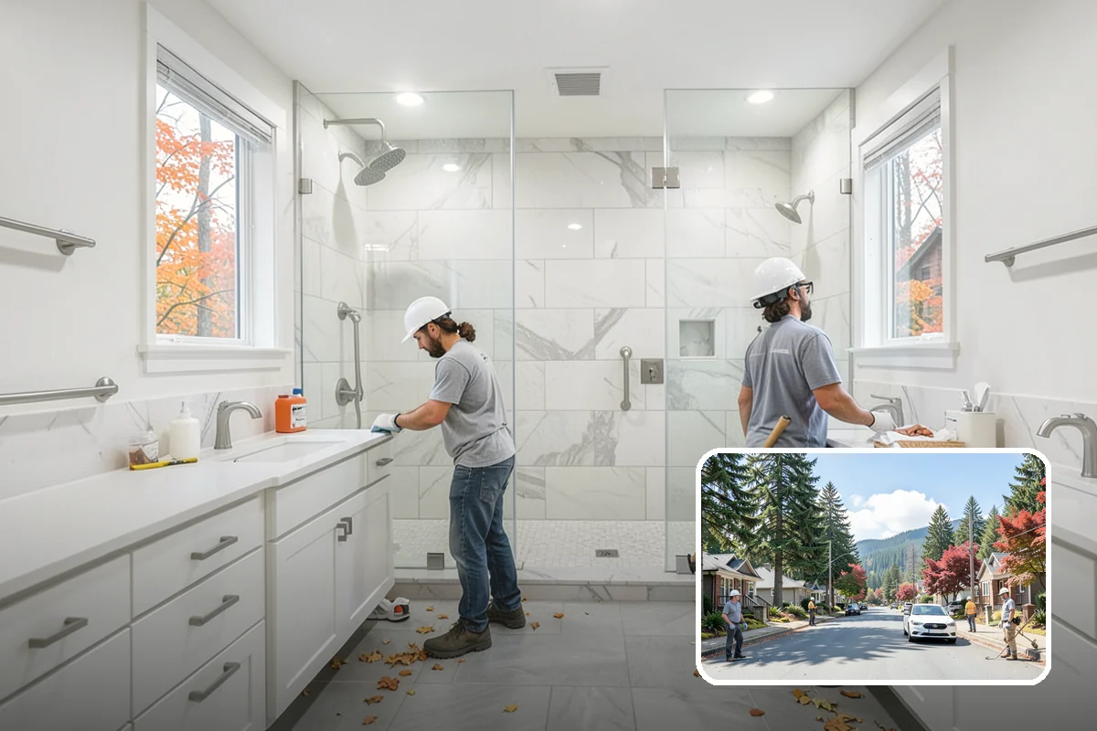 Modular Home Construction in Hunts Point, King County, WA - Indoor construction protects materials from PNW moisture