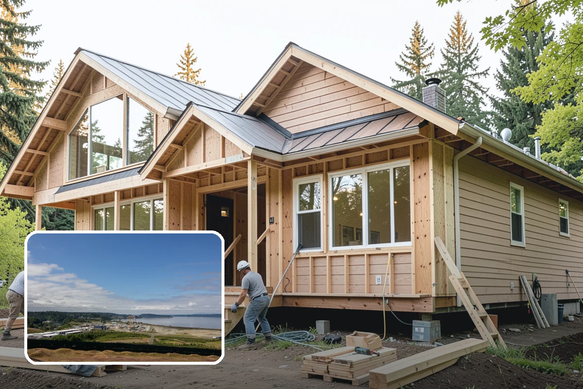 Modular Home Construction in University Place, Pierce County, WA - Indoor construction protects materials from PNW moisture