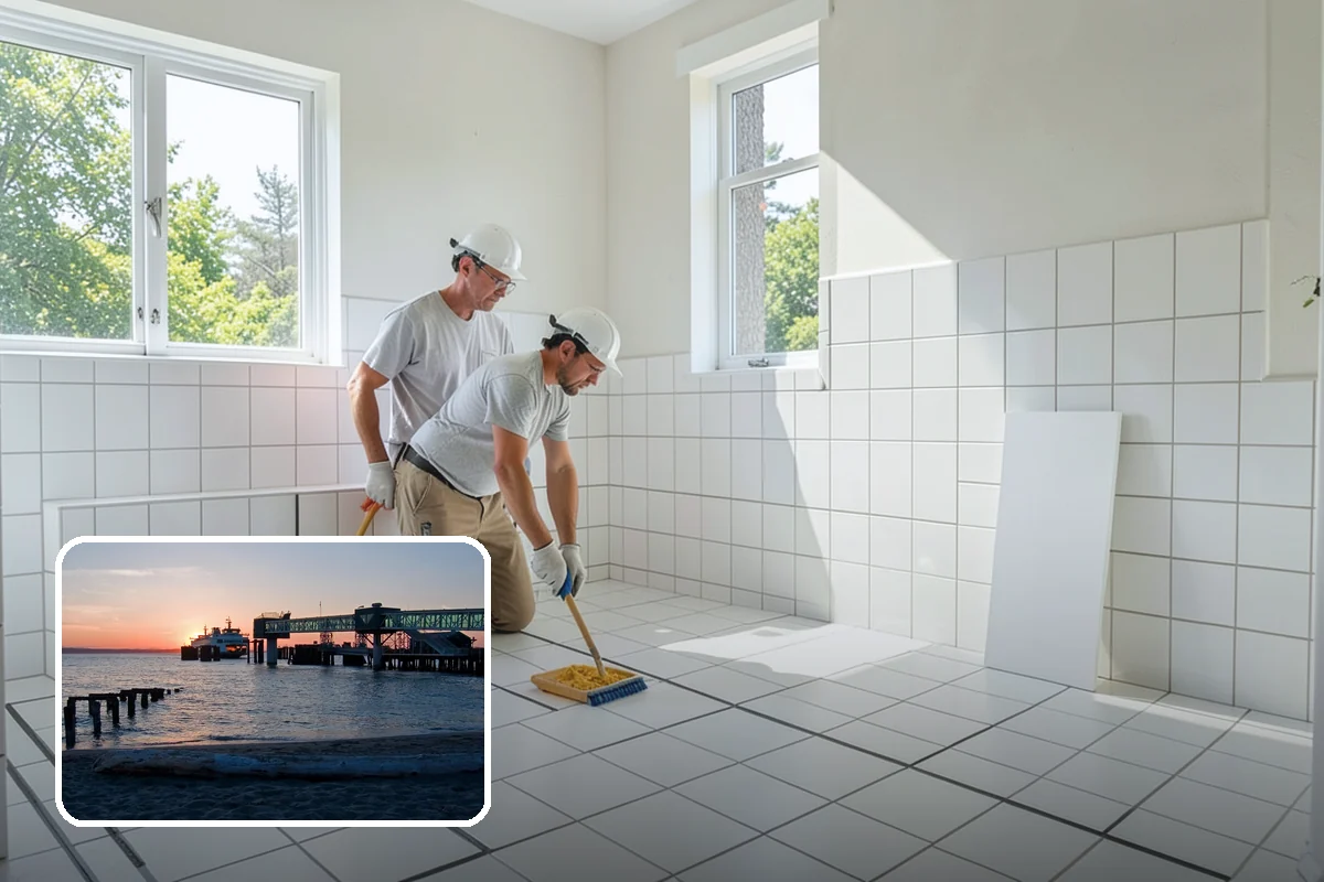 Mosaic Tile Installation in Edmonds, Snohomish County, WA - Intricate patterns installed with sheet-to-sheet continuity