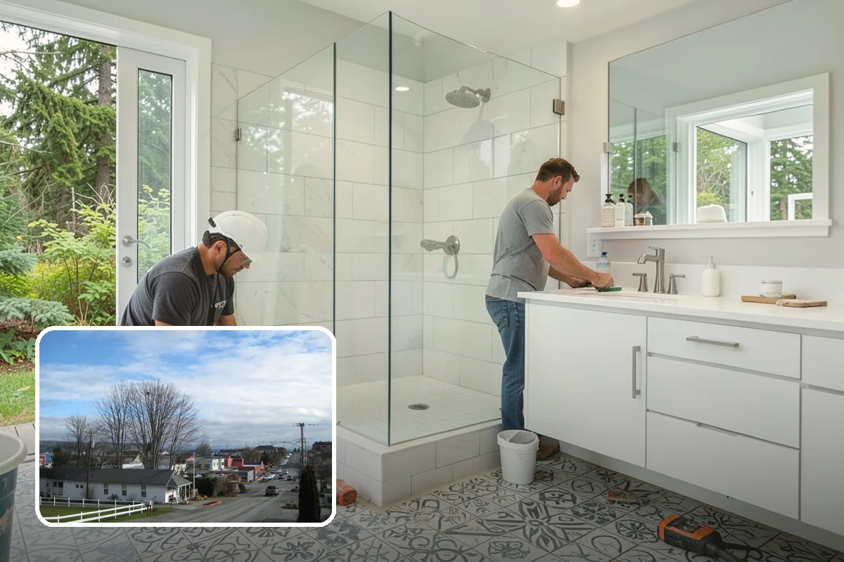 Mosaic Tile Installation in Langley, Island County, WA - Intricate patterns installed with sheet-to-sheet continuity