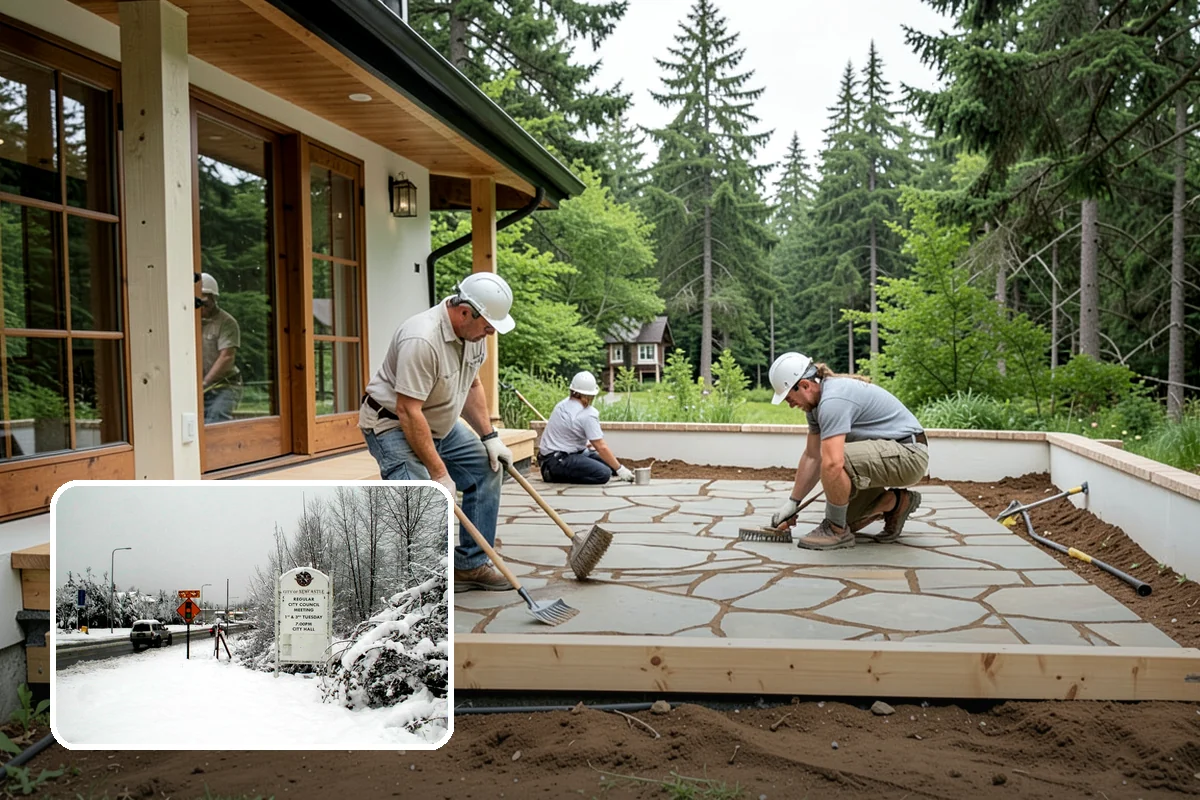 Mudroom Addition in Newcastle, King County, WA - Contains wet and muddy gear at the entry