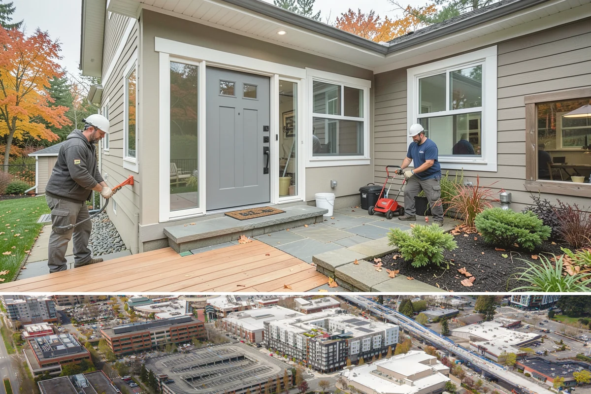 Mudroom Addition in Redmond, King County, WA - A mudroom pays off most ahead of the rainy season, so we prioritize enclosing it before fall.