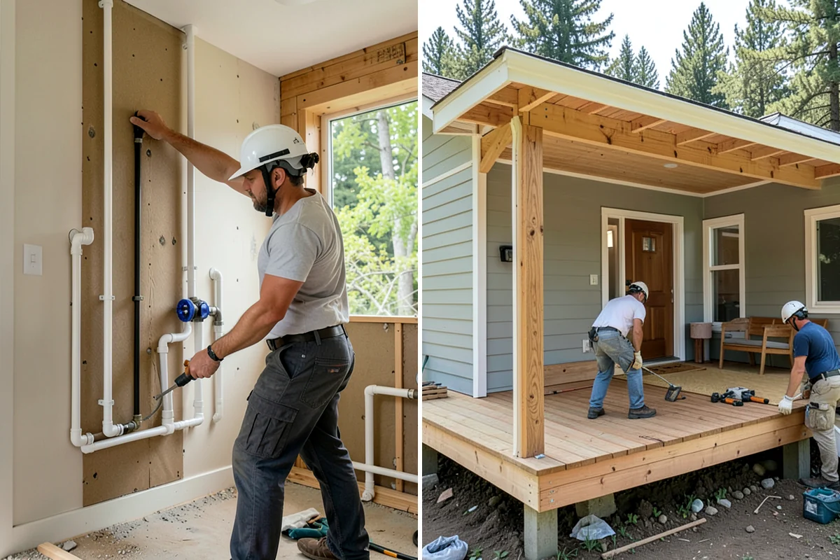 Mudroom Addition in Shoreline, King County, WA - Plan placement at a main or garage entry