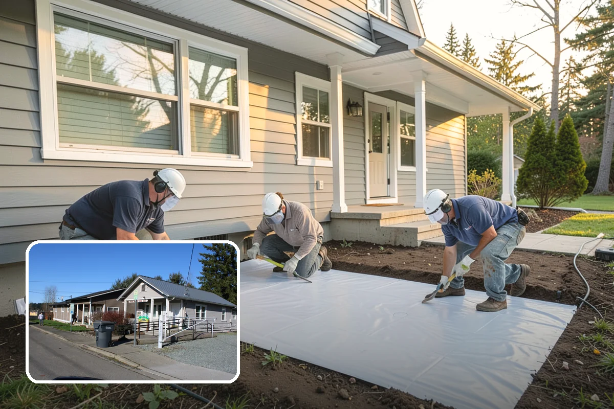 Mudroom Addition in South Prairie, Pierce County, WA - Contains wet and muddy gear at the entry