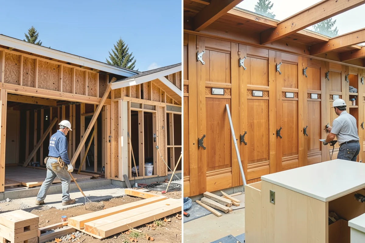 Mudroom Bench Construction in Anacortes, Skagit County, WA - Measure the space and discuss storage needs and style preferences