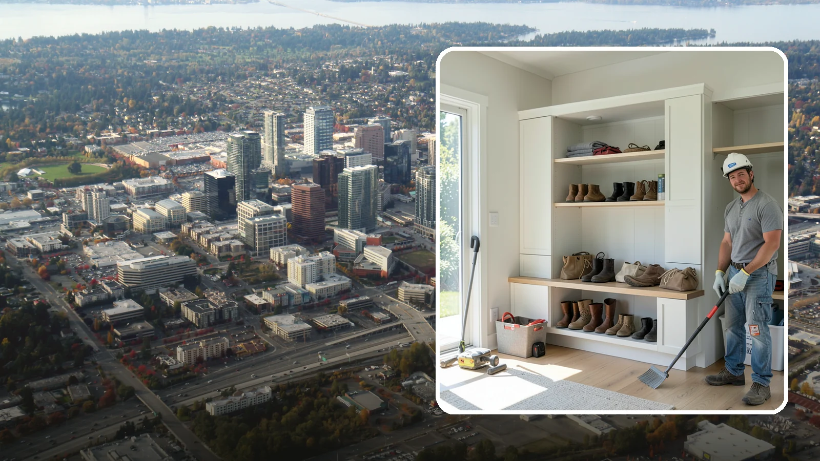 Mudroom Bench Construction in Bellevue, King County, WA - We build custom mudroom benches with storage sized to corral your family's boots, bags, and rainy-day gear.