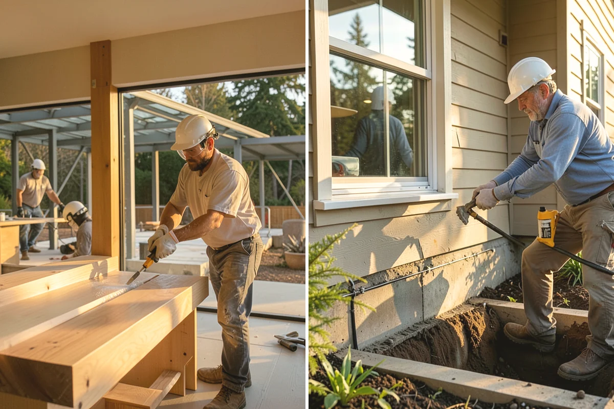 Mudroom Bench Construction in Black Diamond, King County, WA - Measure the space and discuss storage needs and style preferences