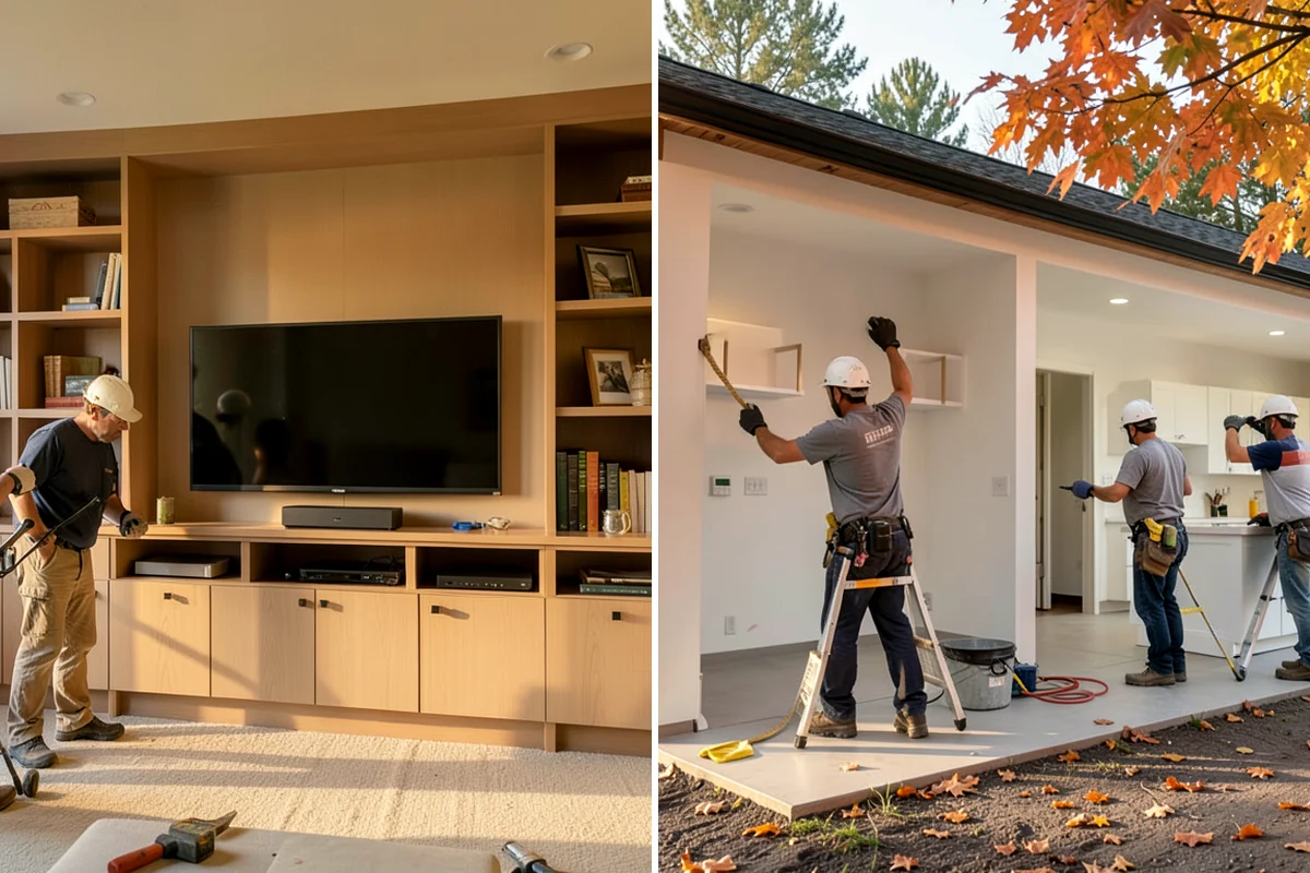 Mudroom Bench Construction in Federal Way, King County, WA - Measure the space and discuss storage needs and style preferences