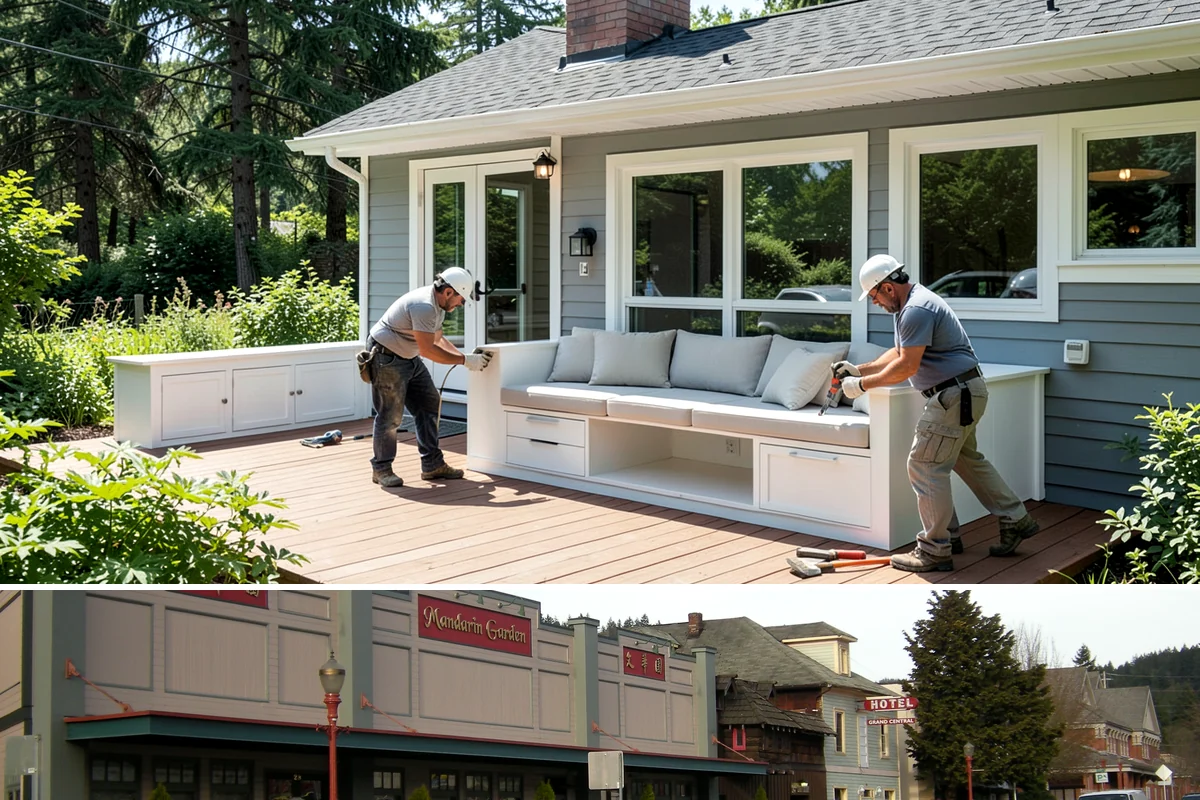 Mudroom Bench Construction in Issaquah, King County, WA - This project fits well in early autumn so the bench is ready to organize soggy footwear before the heaviest PNW rains arrive.