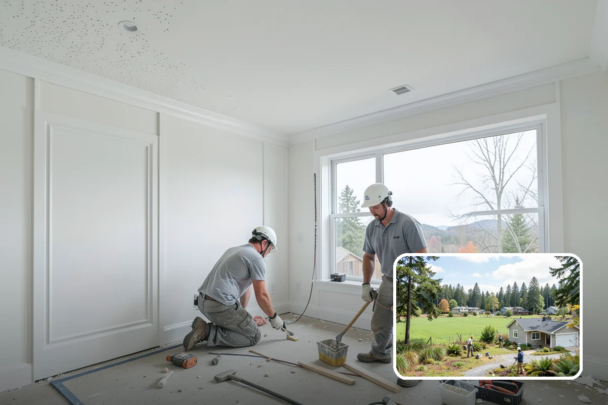 Mudroom Bench Construction in Lyman, Skagit County, WA - A comfortable seat for pulling boots on and off