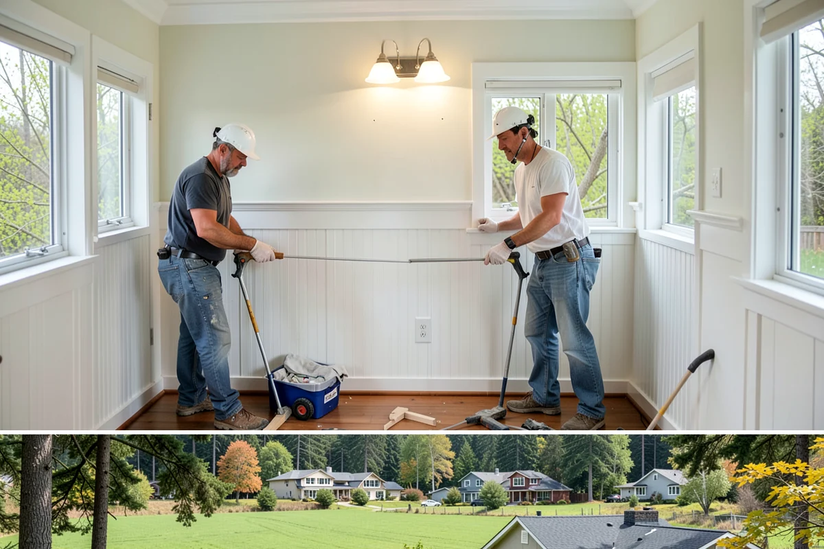 Mudroom Bench Construction in Lyman, Skagit County, WA - This project fits well in early autumn so the bench is ready to organize soggy footwear before the heaviest PNW rains arrive.