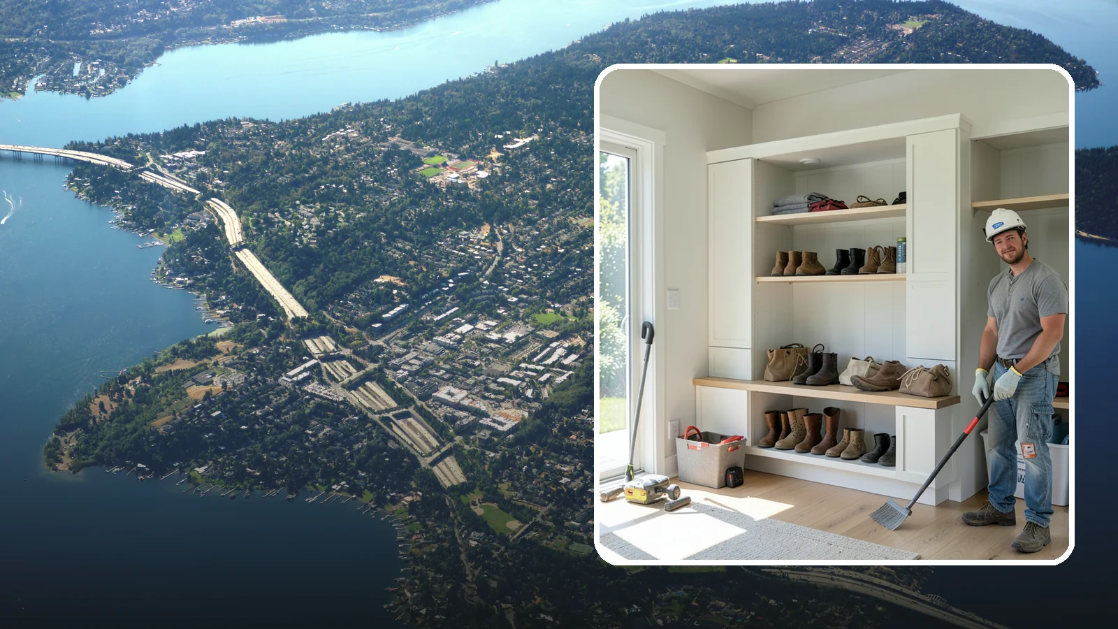Mudroom Bench Construction in Mercer Island, King County, WA - We build custom mudroom benches with storage sized to corral your family's boots, bags, and rainy-day gear.
