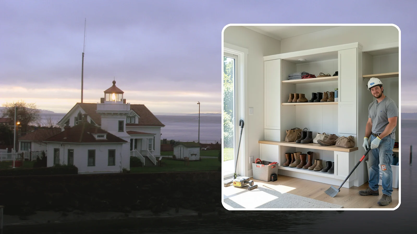 Mudroom Bench Construction in Mukilteo, Snohomish County, WA - We build custom mudroom benches with storage sized to corral your family's boots, bags, and rainy-day gear.