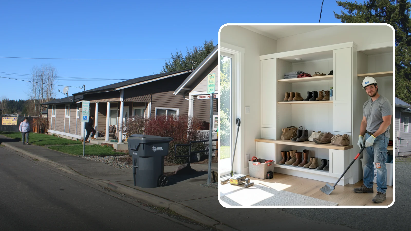 Mudroom Bench Construction in South Prairie, Pierce County, WA - We build custom mudroom benches with storage sized to corral your family's boots, bags, and rainy-day gear.