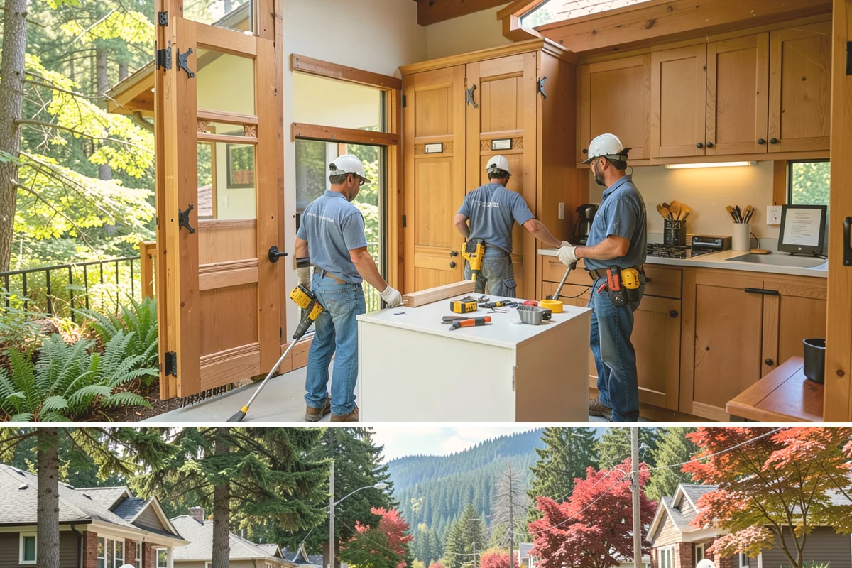 Mudroom Construction in Hunts Point, King County, WA - The dry stretch from June through September is preferred for mudroom construction that opens up exterior walls, minimizing rain...