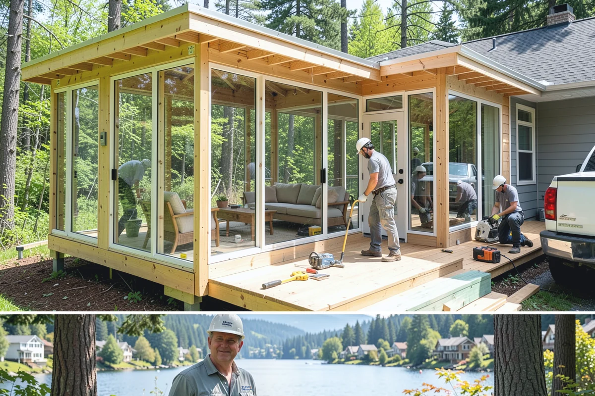 Mudroom Construction in Milton, King County, WA - The dry stretch from June through September is preferred for mudroom construction that opens up exterior walls, minimizing rain...