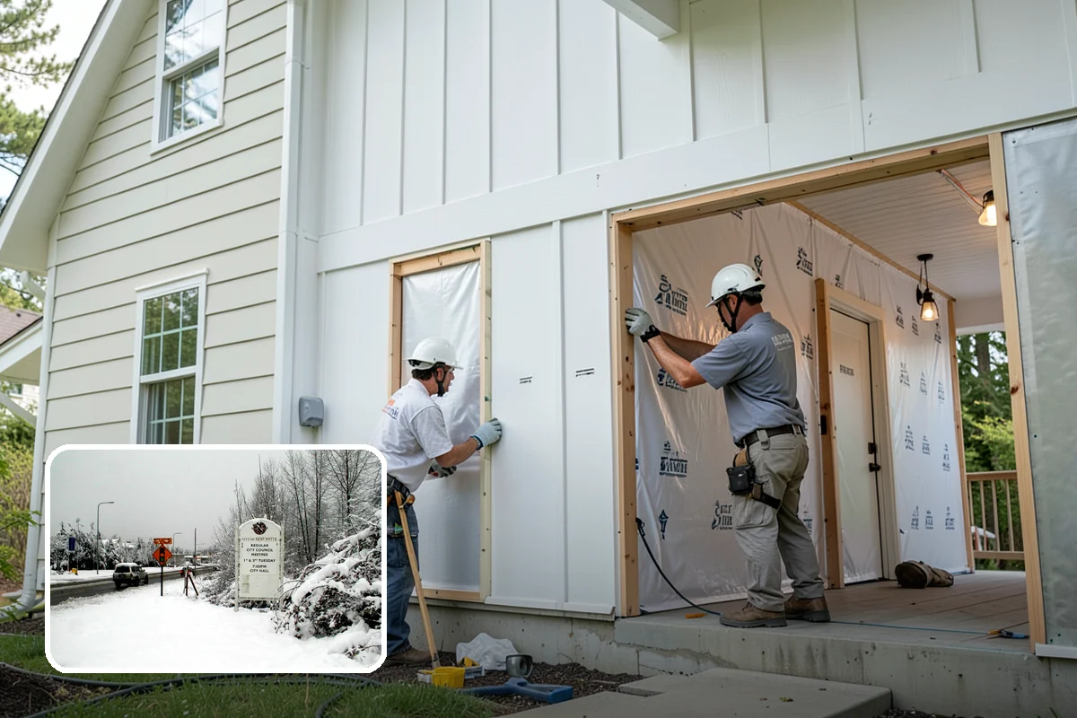 Mudroom Construction in Newcastle, King County, WA - A true transition zone that shields interiors from mud and moisture