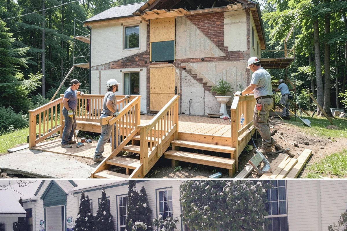 Mudroom Construction in Pacific, King County, WA - The dry stretch from June through September is preferred for mudroom construction that opens up exterior walls, minimizing rain...