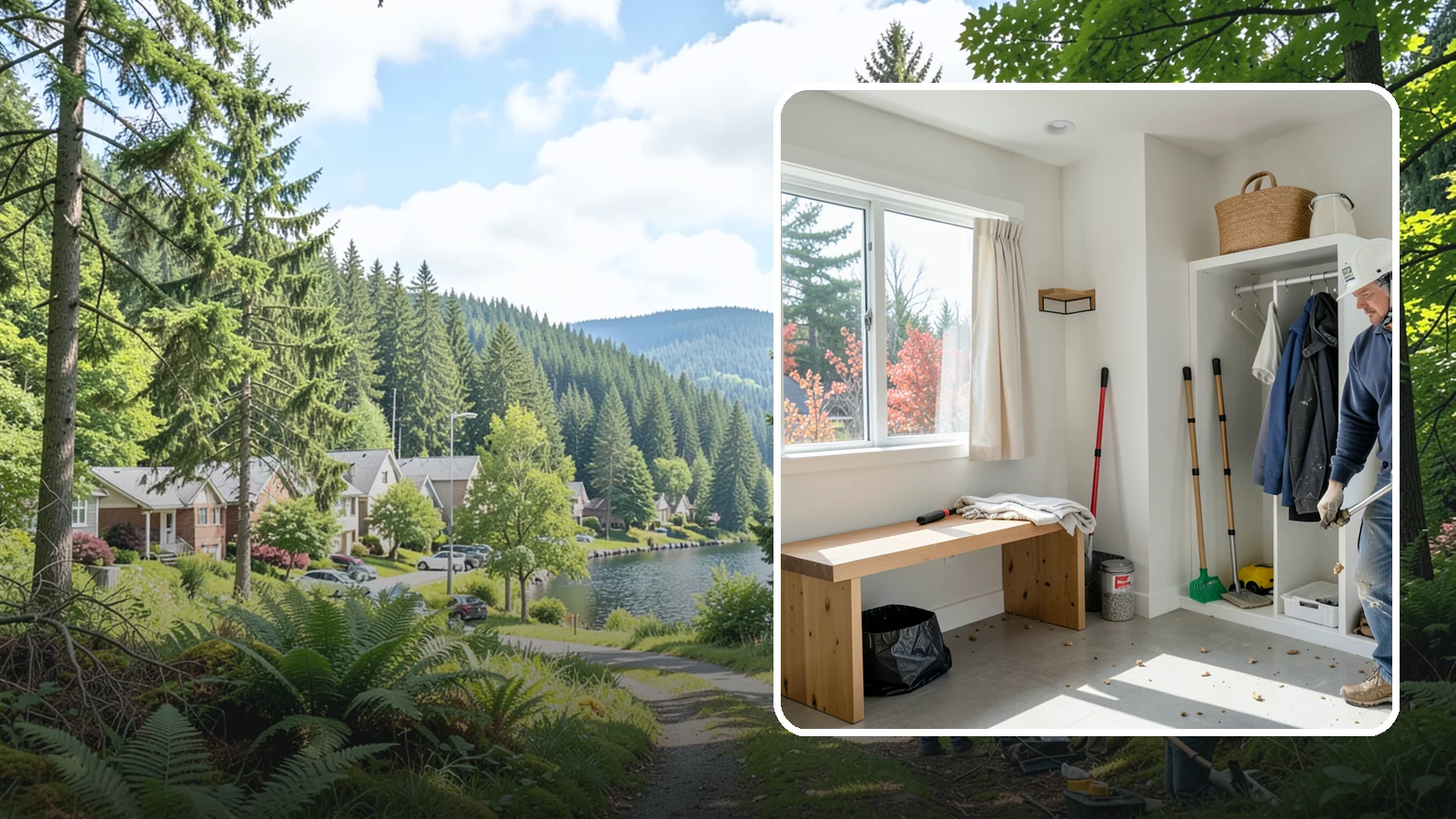 Mudroom Remodeling in Lake Forest Park, King County, WA - We remodel mudrooms to catch the mud, rain gear, and clutter that Pacific Northwest life brings through the door.