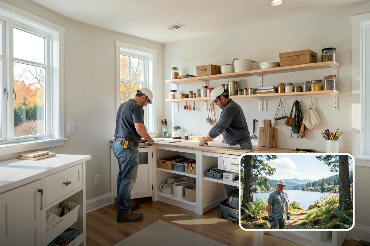 Mudroom Remodeling in Milton, King County, WA - A designated drop zone that keeps mud and rain out of living areas