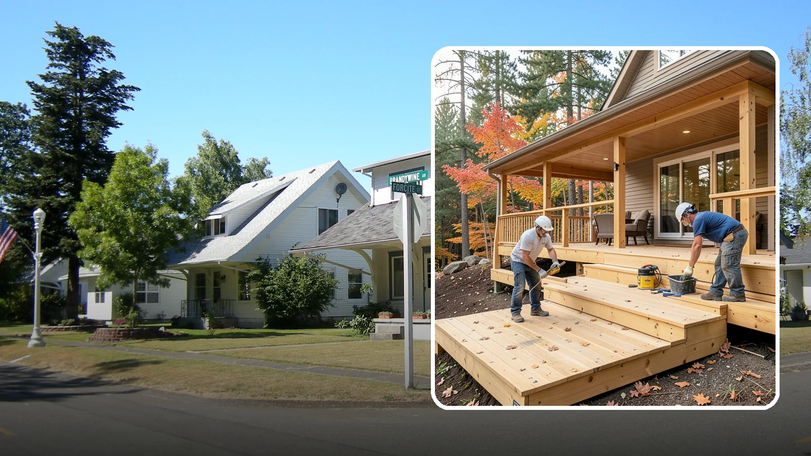 Multi-Level Deck Construction in DuPont, Pierce County, WA - Multi-level deck construction that carves usable terraces out of sloped Western Washington lots.