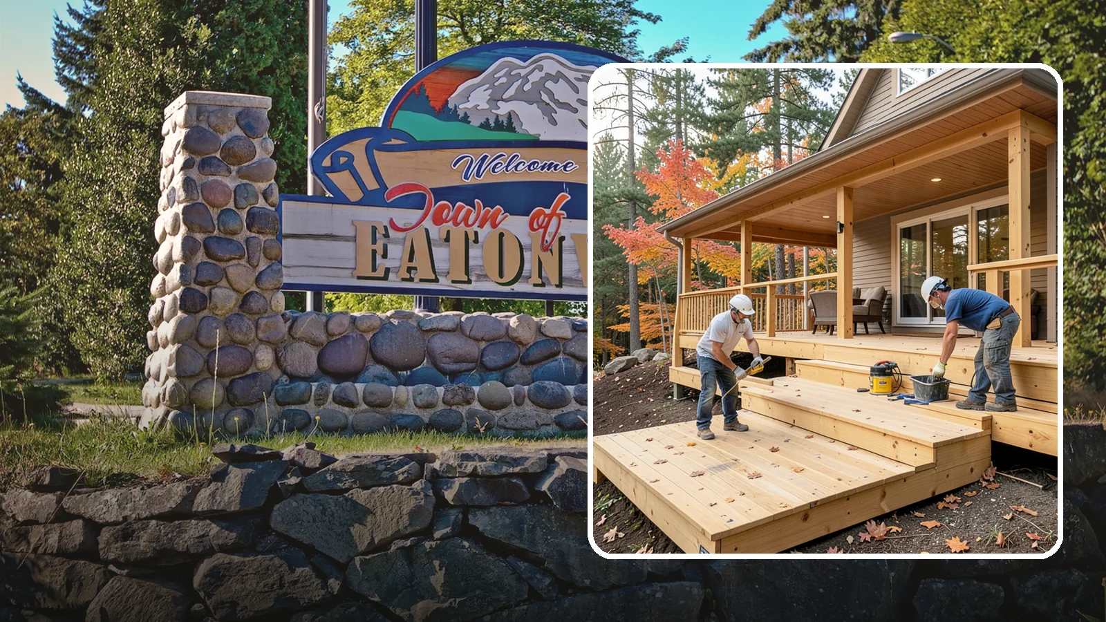 Multi-Level Deck Construction in Eatonville, Pierce County, WA - Multi-level deck construction that carves usable terraces out of sloped Western Washington lots.